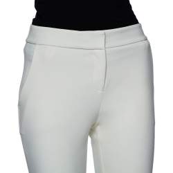 Pre Owned Diane von Furstenberg Off White Stretch Knit Genesis Pants S