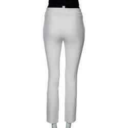Pre Owned Diane von Furstenberg Off White Stretch Knit Genesis Pants S