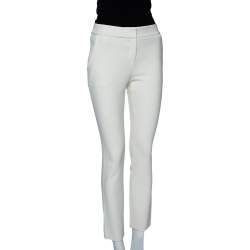 Pre Owned Diane von Furstenberg Off White Stretch Knit Genesis Pants S