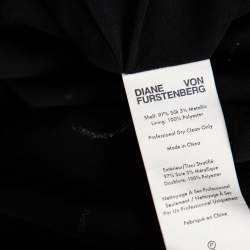 Pre Owned Diane Von Furstenberg Black Silk & Lurex Polka Dotted Larryn Blouse S