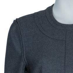 Pre Owned Diane von Furstenberg Grey Maya Peplum Wool Blazer L