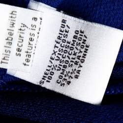 Pre Owned Diane von Furstenberg Blue Jersey Pleated Stevie Wrap Dress S