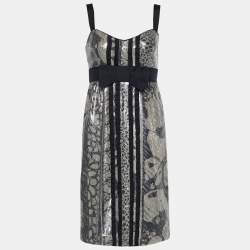 Diane von Furstenberg Grey Sequined Ariba Bodycon Dress S