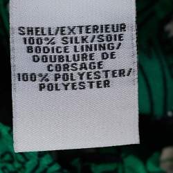 Pre Owned Diane von Furstenberg Green Printed Silk Chiffon Layla Shirt Dress L