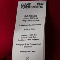 Pre Owned Diane Von Furstenberg Red Silk Wrap Effect Long Dress L