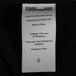 Diane Von Furstenberg Black Wool Tailored Trousers M