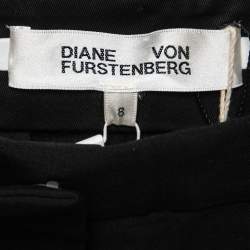 Diane Von Furstenberg Black Wool Tailored Trousers M