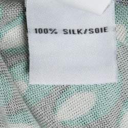 Pre Owned Diane von Furstenberg  Blue & Green Printed Stretch Silk Evita Midi Dress S