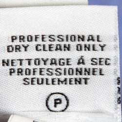 Pre Owned Diane Von Furstenberg Blue Silk & Cashmere V-Neck Knit Top L