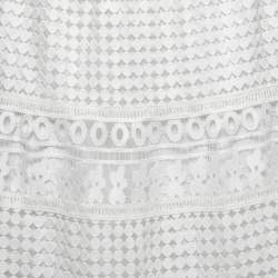 Pre Owned Diane Von Furstenberg White Guipure Lace Midi Skirt L