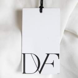 Pre Owned Diane Von Furstenberg White Guipure Lace Midi Skirt L