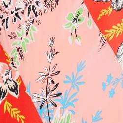 Pre Owned Diane Von Furstenberg Multicolor Floral Printed Silk Sleeveless Maxi Dress XL