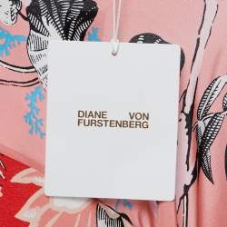 Pre Owned Diane Von Furstenberg Multicolor Floral Printed Silk Sleeveless Maxi Dress L