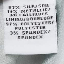 Pre Owned Diane Von Furstenberg Blue Met Dot Silk Mini Wrap Dress L