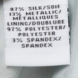 Pre Owned Diane Von Furstenberg Blue Met Dot Silk Mini Wrap Dress L