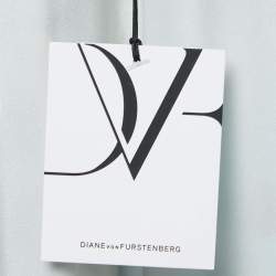 Pre Owned Diane Von Furstenberg Blue Met Dot Silk Mini Wrap Dress L