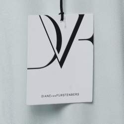 Pre Owned Diane Von Furstenberg Grey/blue Leopard Rain Spots Printed Silk Delancey Short Wrap Dress S