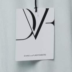 Pre Owned Diane Von Furstenberg Grey/blue Leopard Rain Spots Printed Silk Delancey Short Wrap Dress M