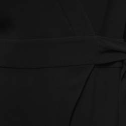 Diane Von Furstenberg Black Crepe Wrap Jumpsuit XS