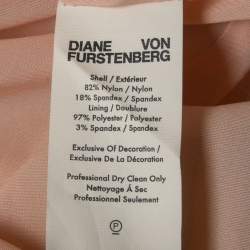Pre Owned Diane Von Furstenberg Silver Sequined Midi Dress L
