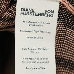 Pre Owned Diane Von Furstenberg Pink/Black Tiger Striped Knit Cardigan XL