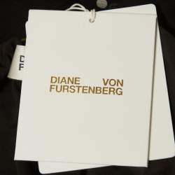 Pre Owned Diane Von Furstenberg Black Polka Dot Print Silk Chiffon Long Sleeve Blouse S