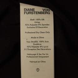 Pre Owned Diane Von Furstenberg Black Polka Dot Print Silk Chiffon Long Sleeve Blouse S