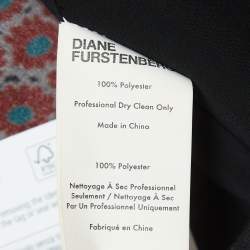 Pre Owned Diane Von Furstenberg Black/Multicolor Floral Printed Crepe Wrap Skirt M