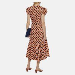 Pre Owned Diane Von Furstenberg Linen Midi Dress XS