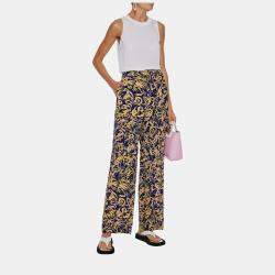 Diane Von Furstenberg Multicolor Printed Silk Wide Leg Pants XXL (US 12)