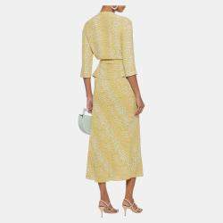 Pre Owned Diane Von Furstenberg Viscose 3 Quarter Sleeves Top M