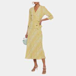 Pre Owned Diane Von Furstenberg Viscose 3 Quarter Sleeves Top M