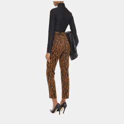 Pre Owned Diane Von Furstenberg Polyester Skinny Leg Pants 12