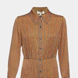 Pre Owned Diane Von Furstenberg Silk Knee Length Dress M