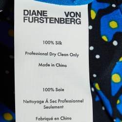 Diane Von Furstenberg Callow Black Printed Silk Halter Neck Jumpsuit M