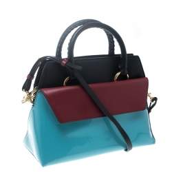 Diane Von Furstenberg Multicolor Leather Small Front Flap Satchel 