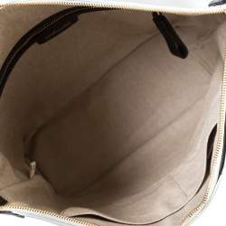 Pre Owned Diane von Furstenberg White/Black Leather Wristlet Clutch