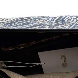 Pre Owned Diane Von Furstenberg Multicolor Paisley Print Leather Flap Clutch