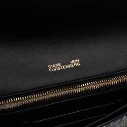 Pre Owned Diane Von Furstenberg Multicolor Paisley Print Leather Flap Clutch