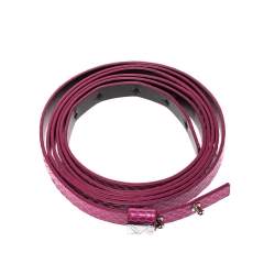 Pre Owned Diane Von Furstenberg Fuchsia Python Haley Double Wrap Belt Medium