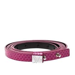 Pre Owned Diane Von Furstenberg Fuchsia Python Haley Double Wrap Belt Medium