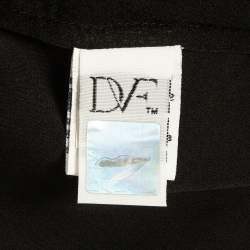 Pre Owned Diane Von Furstenberg Black Printed Silk Becky Top S