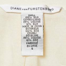 Diane Von Furstenberg Beige Silk Roccoco Armour Jacket S