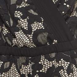 Diane Von Furstenberg Black Guipure Lace Jumpsuit M