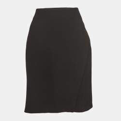 Diane Von Furstenberg Black Stretch Crepe Pencil Skirt M