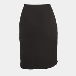 Diane Von Furstenberg Black Stretch Crepe Pencil Skirt M