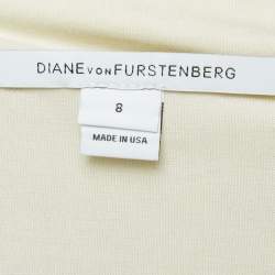 Pre Owned Diane Von Furstenberg Cream Lace Mini Zarita Dress M