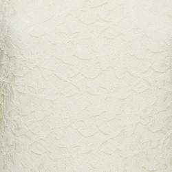 Pre Owned Diane Von Furstenberg Cream Lace Mini Zarita Dress M