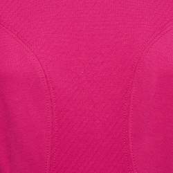 Pre Owned Diane Von Furstenberg Pink Textured Jersey Jaelyn Dress M