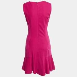 Pre Owned Diane Von Furstenberg Pink Textured Jersey Jaelyn Dress M
